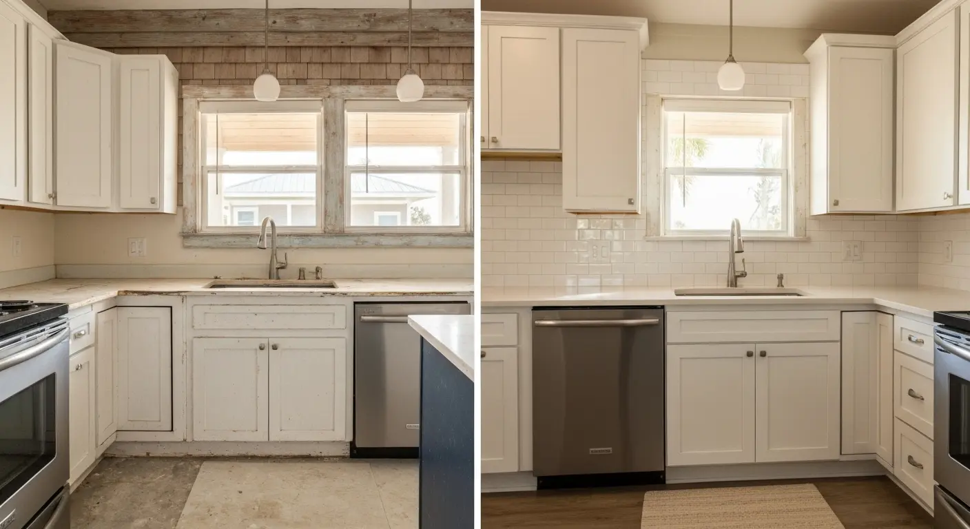 Whole house renovation before and after