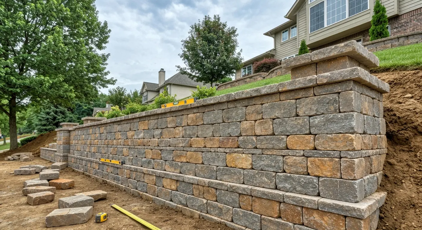 Retaining wall installation