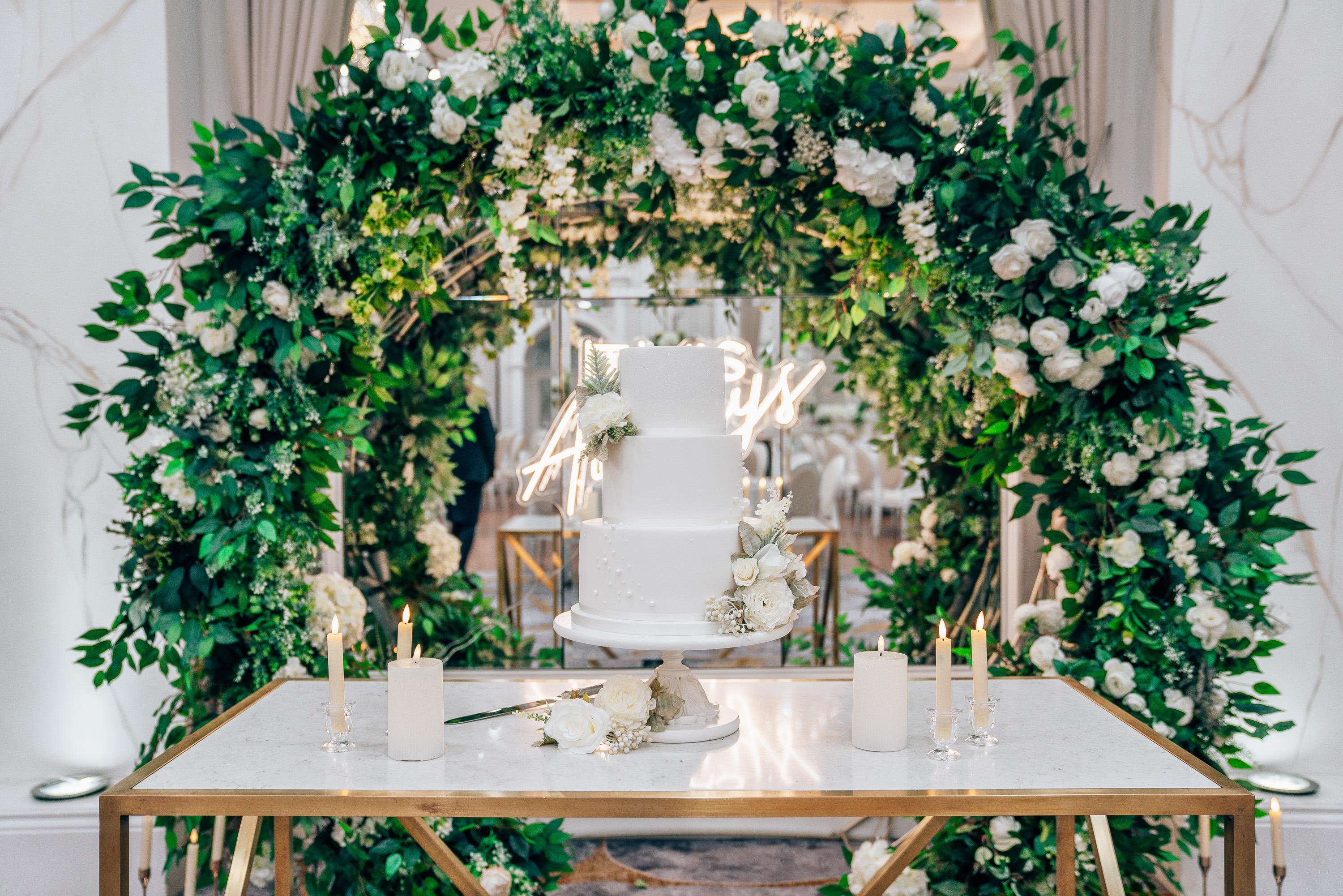 Cake at Winter wedding tullyglass