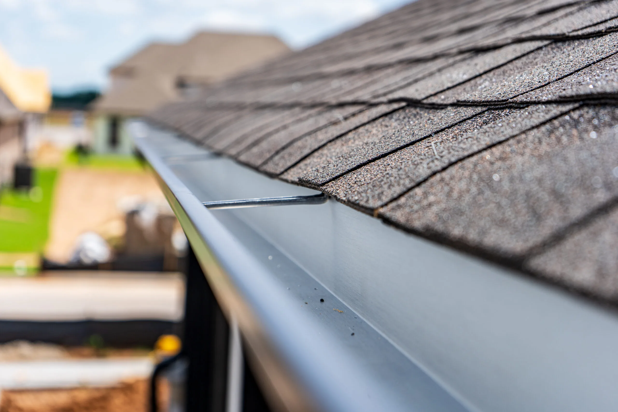 a fresh gutter with coating