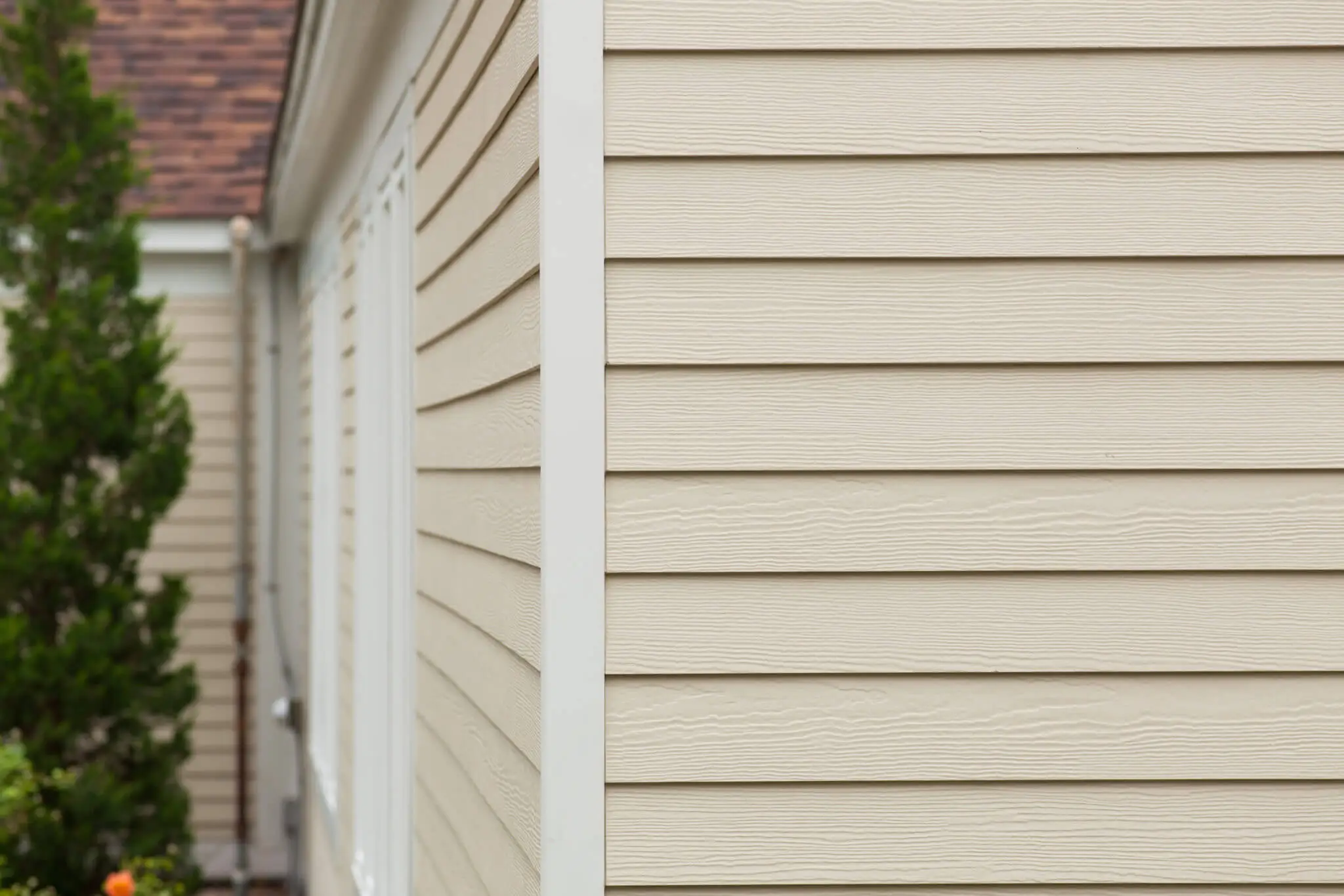 a newly installed vinyl siding
