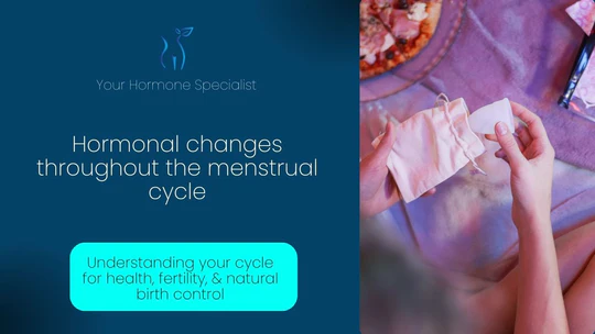 Graphic illustrating hormonal changes throughout the menstrual cycle, focusing on understanding your cycle for improved health, fertility awareness, and natural birth control methods.