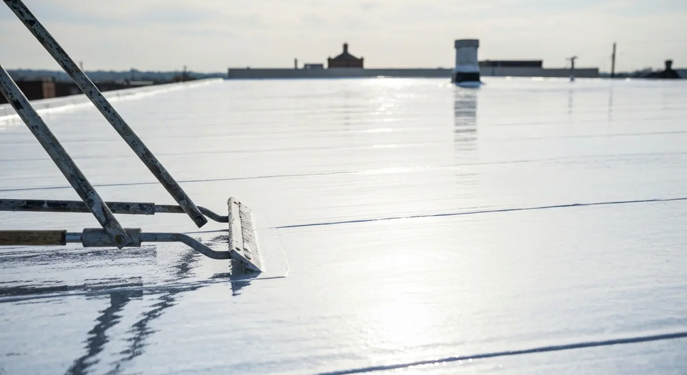 Reflective roof coating application