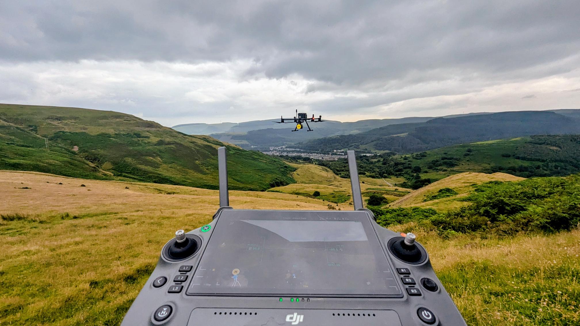 Flying in Welsh Hills