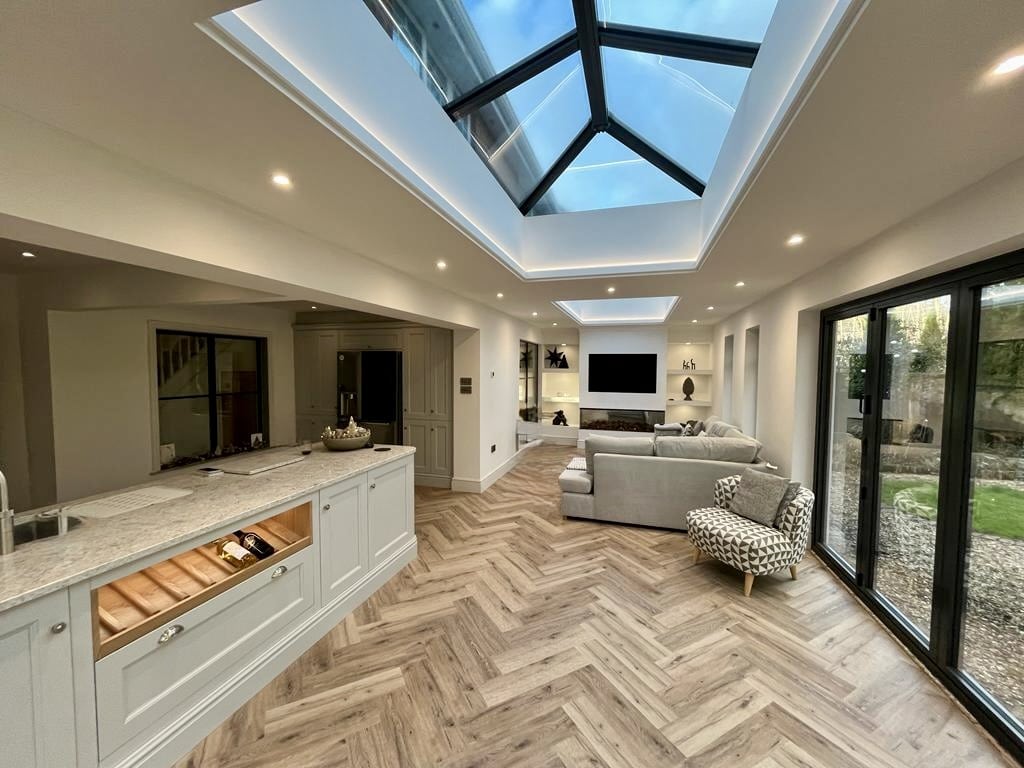 Modern Modular Glass Extension installation