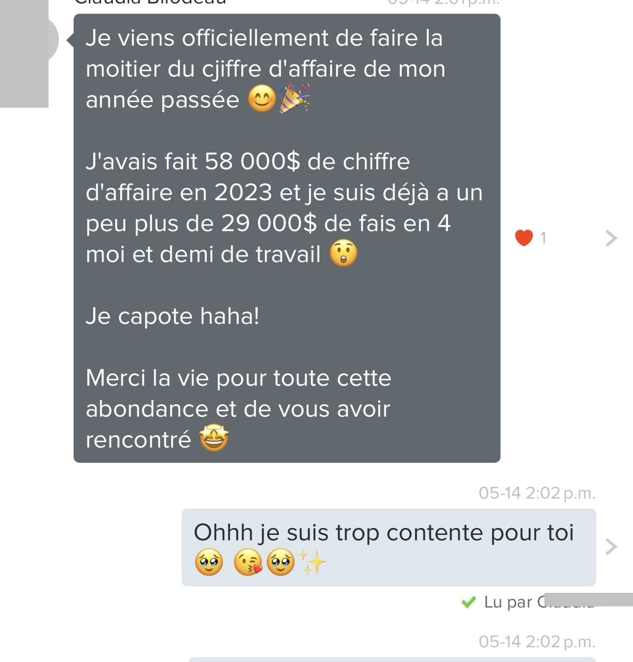 Témoignage écrit d'une cliente Transformation-Elle
