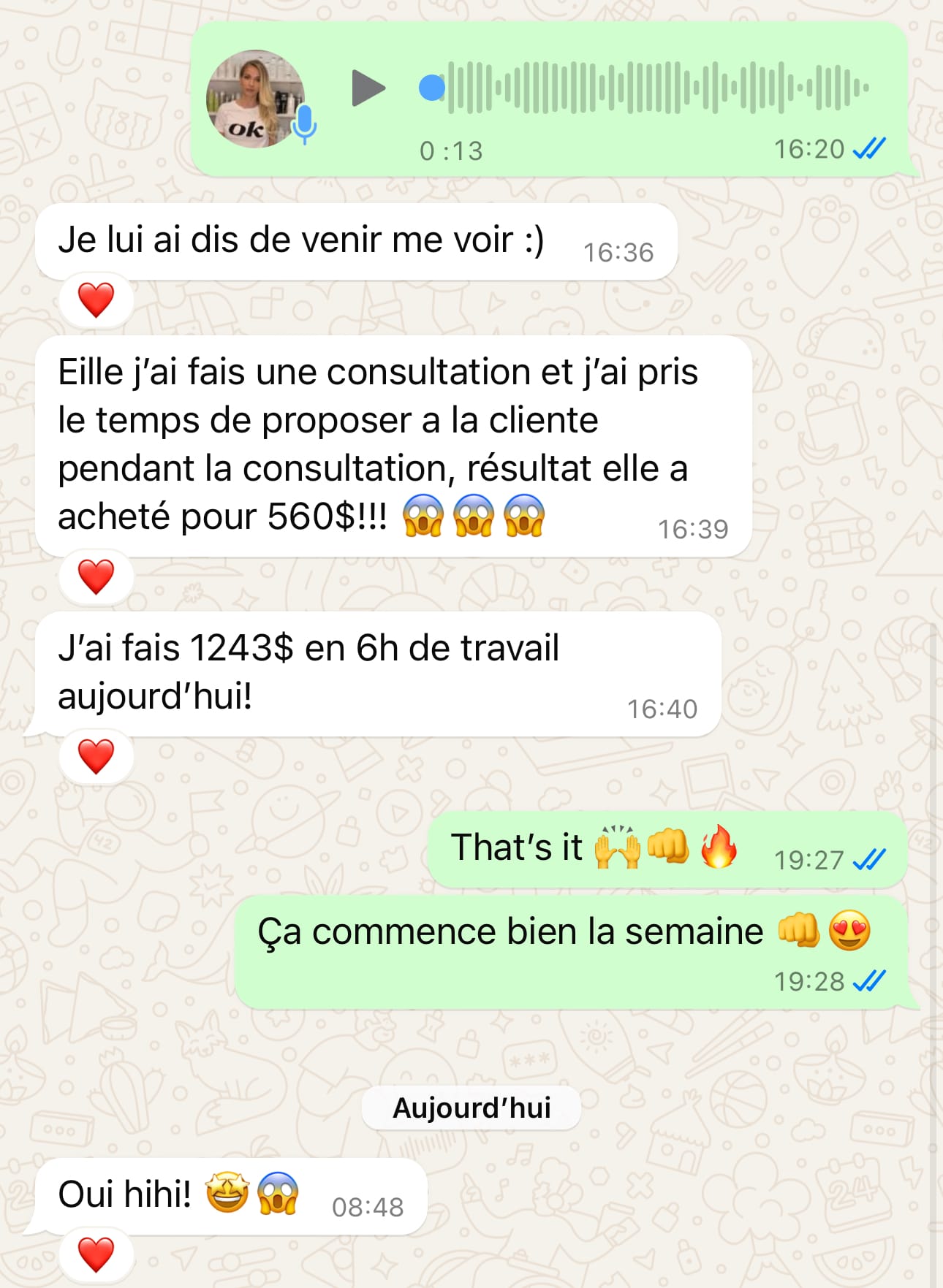 Témoignage écrit d'une cliente Transformation-Elle