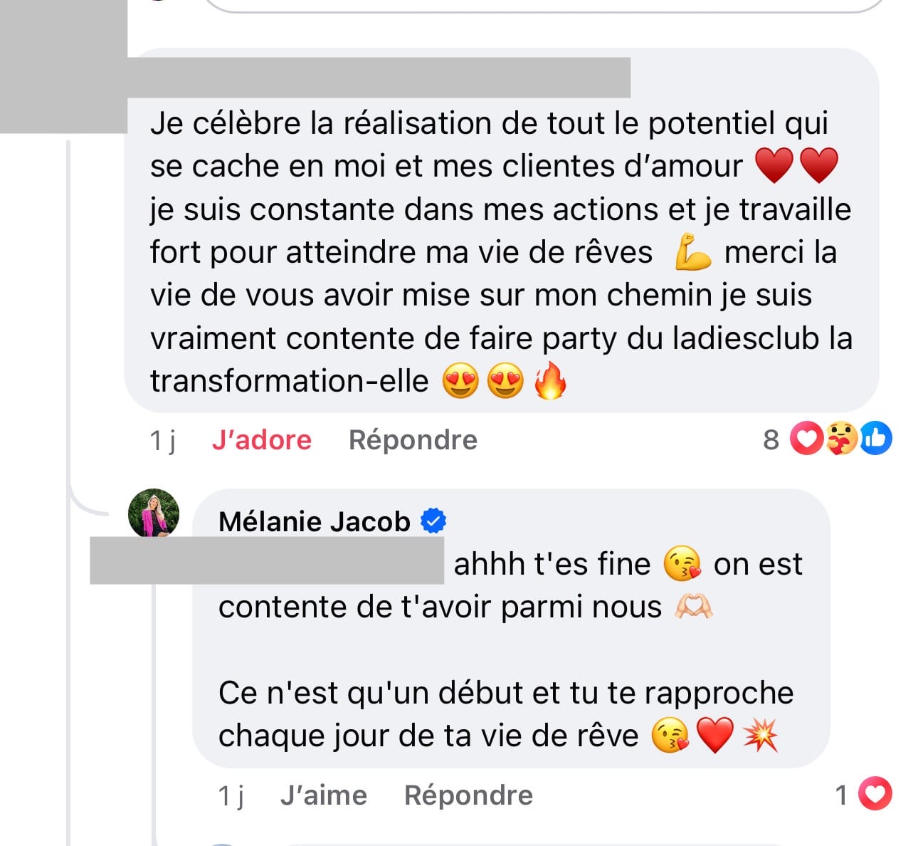 Témoignage écrit d'une cliente Transformation-Elle