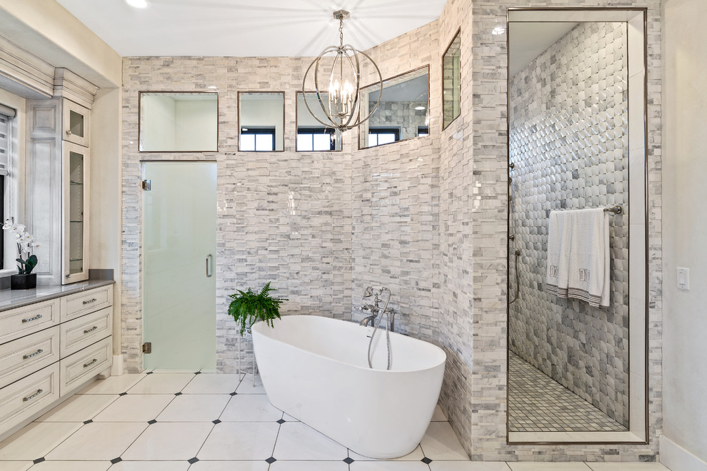 Walk-In Shower with Zellige Tile Walk-In Shower with Zellige Tile