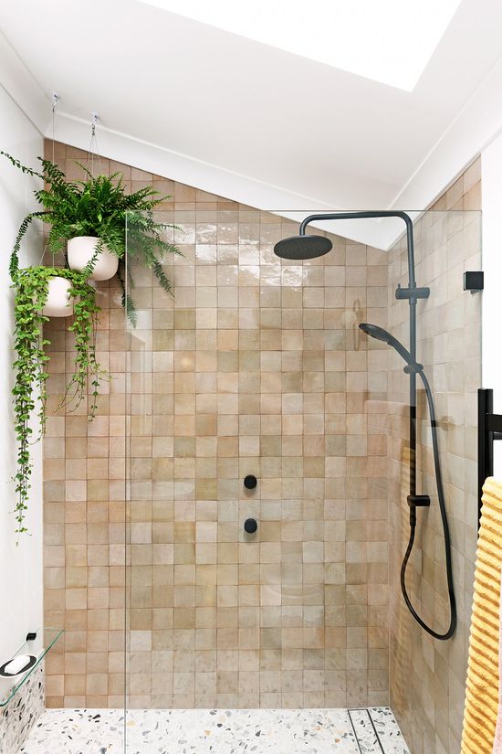 Blue Tile Niche in Walk-In Shower Blue Tile Niche in Walk-In Shower