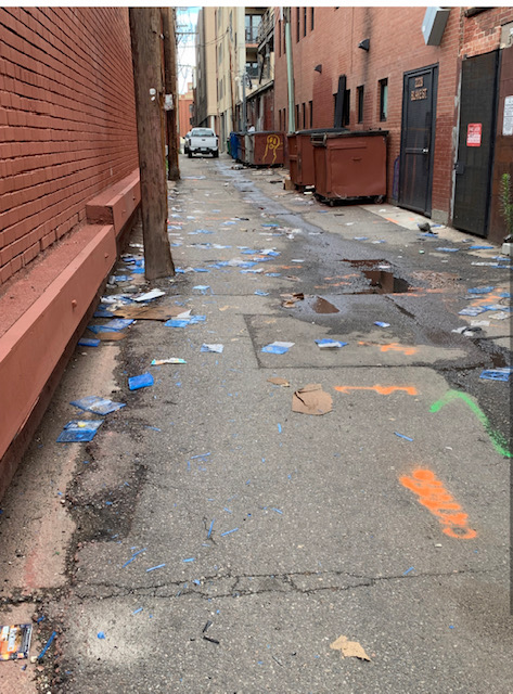 Before alley cleaning Denver