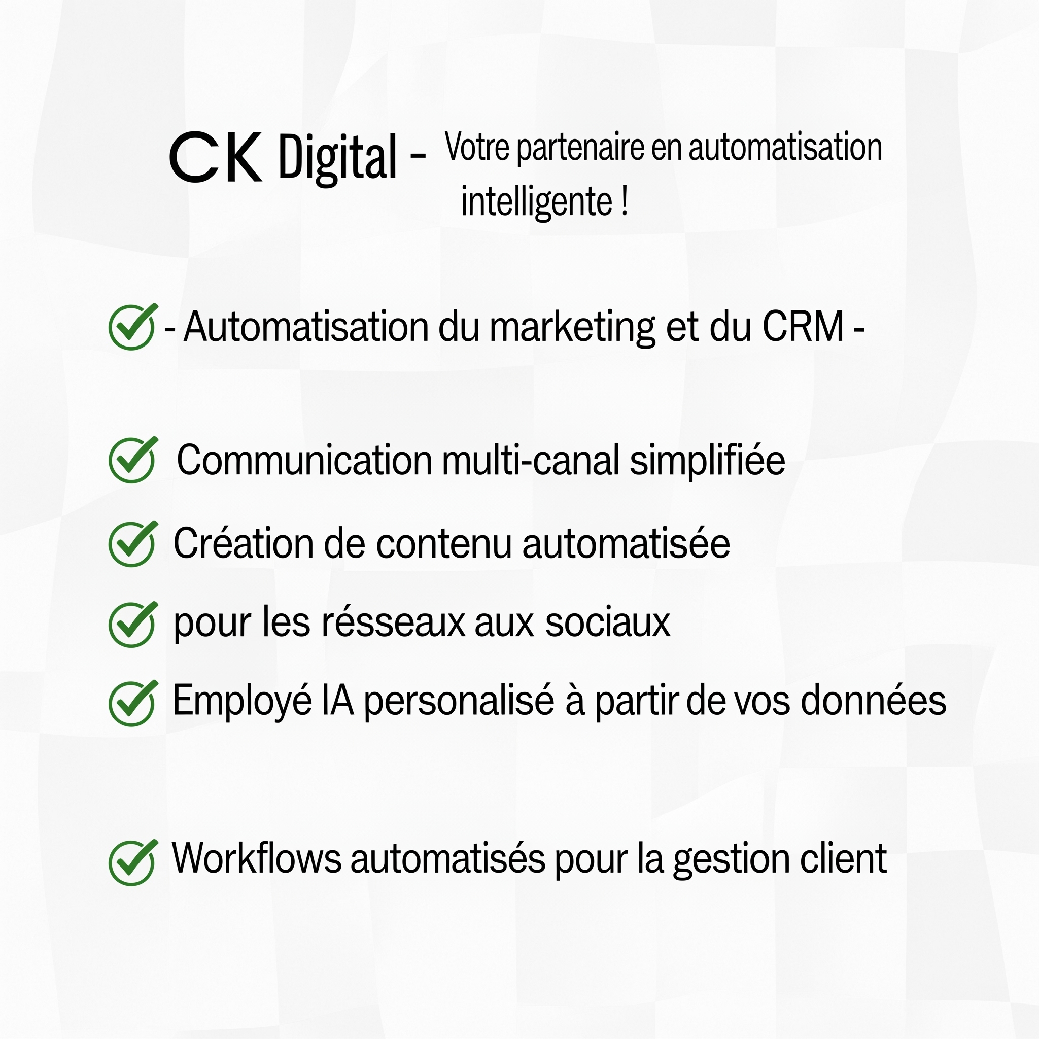 CK Digital – Votre partenaire en automatisation intelligente