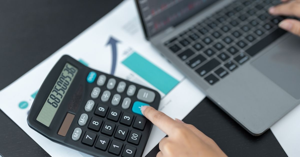 calculator and laptop calculator and laptop