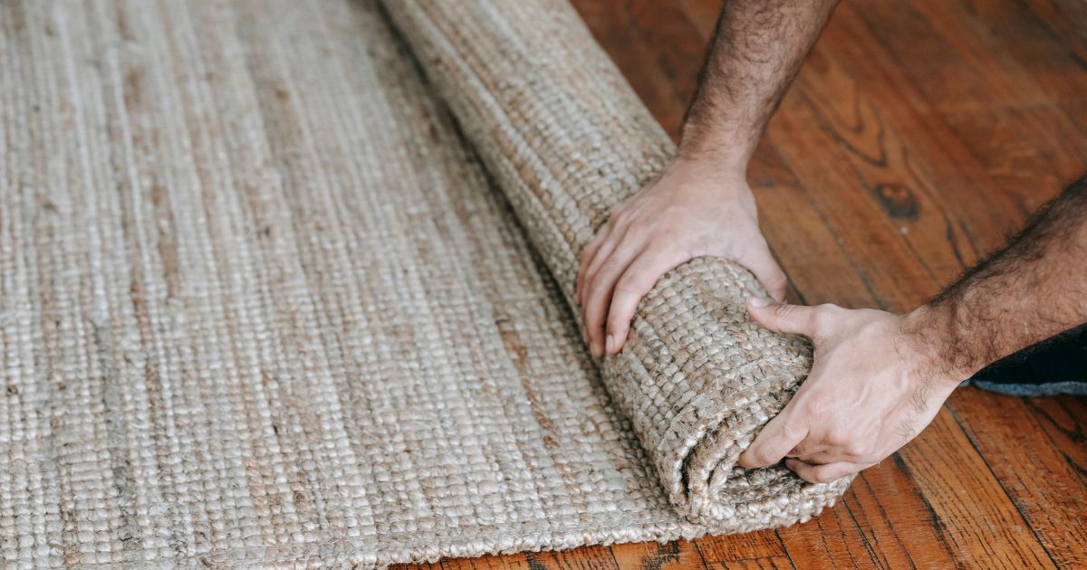 man rolling the carpet man rolling the carpet