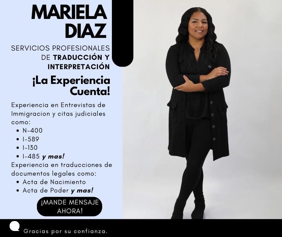 Mariela Díaz trabajando con clientes