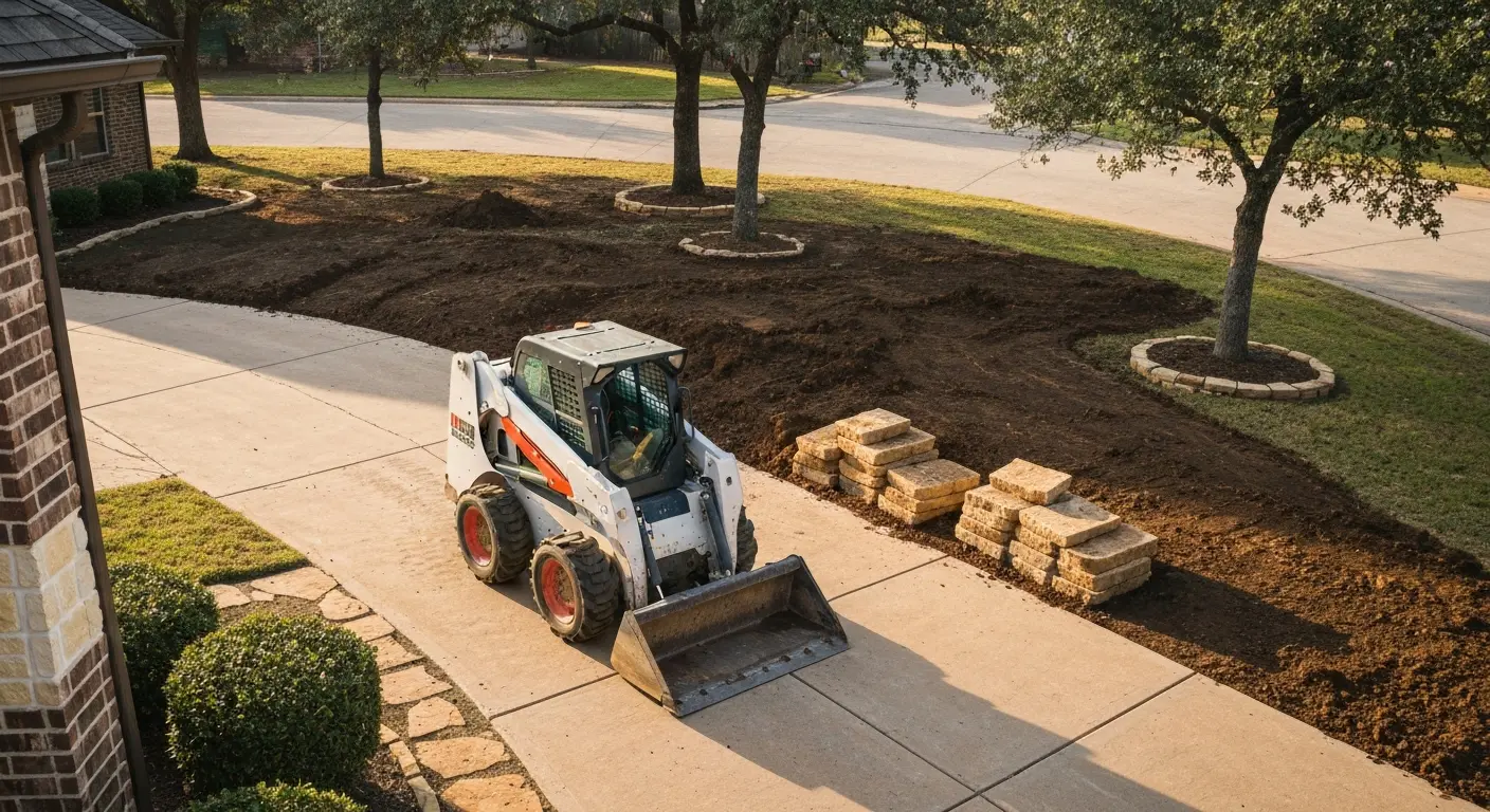 Skid steer rental site in College Station