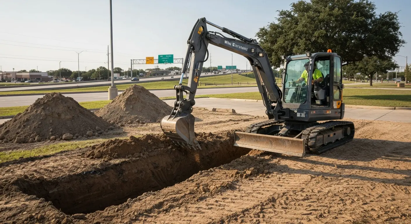Mini excavator rental for digging