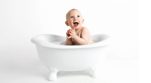 happy baby in bathtub happy baby in bathtub