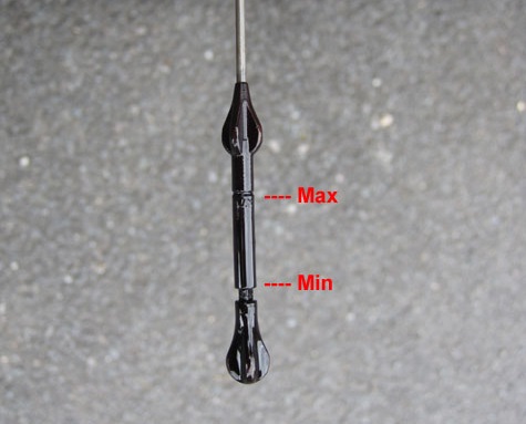 e46 dipstick read