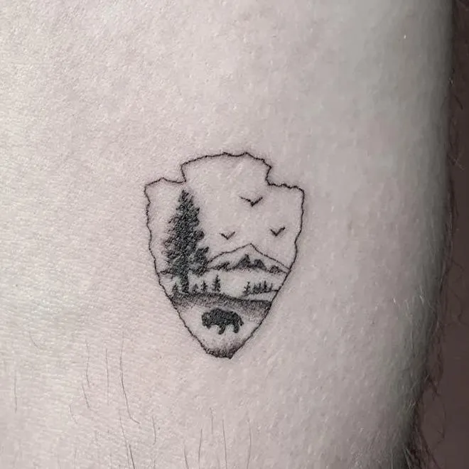 Old truck tattoo on the arm fine line Old truck tattoo on the arm fine line