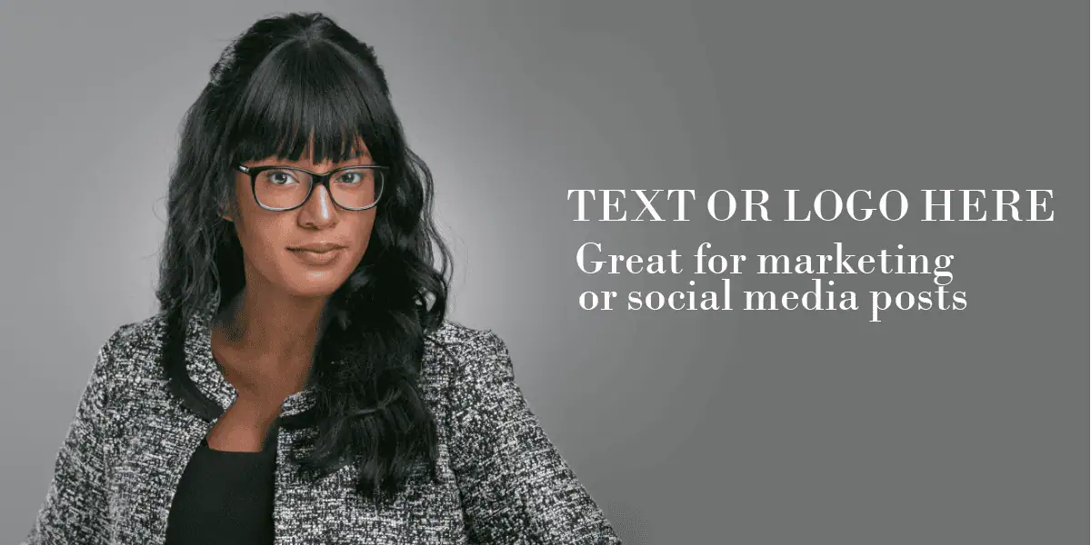 Example of a headshot with room for copy Example of a headshot with room for copy