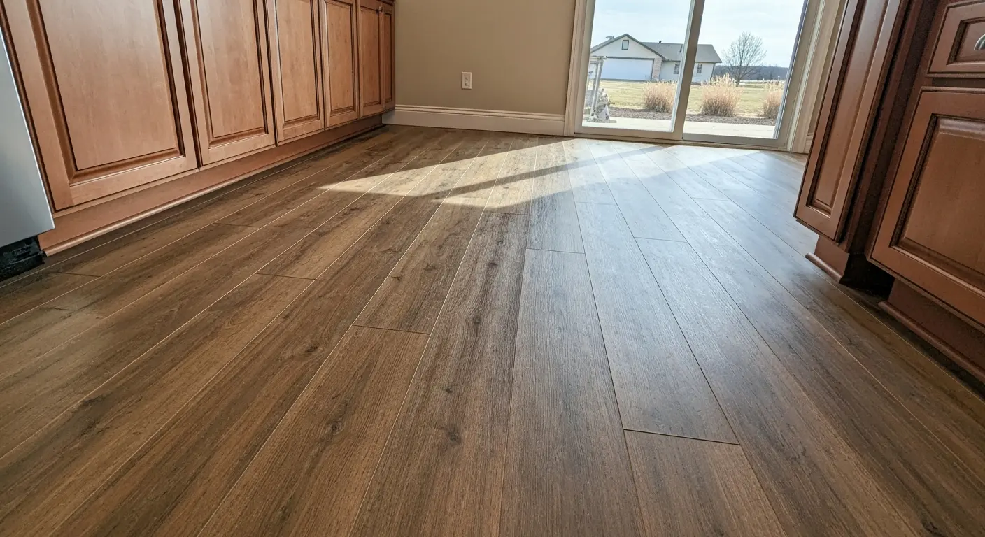 Waterproof luxury vinyl flooring in kitchen