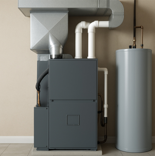 A modern HVAC system installed in a home