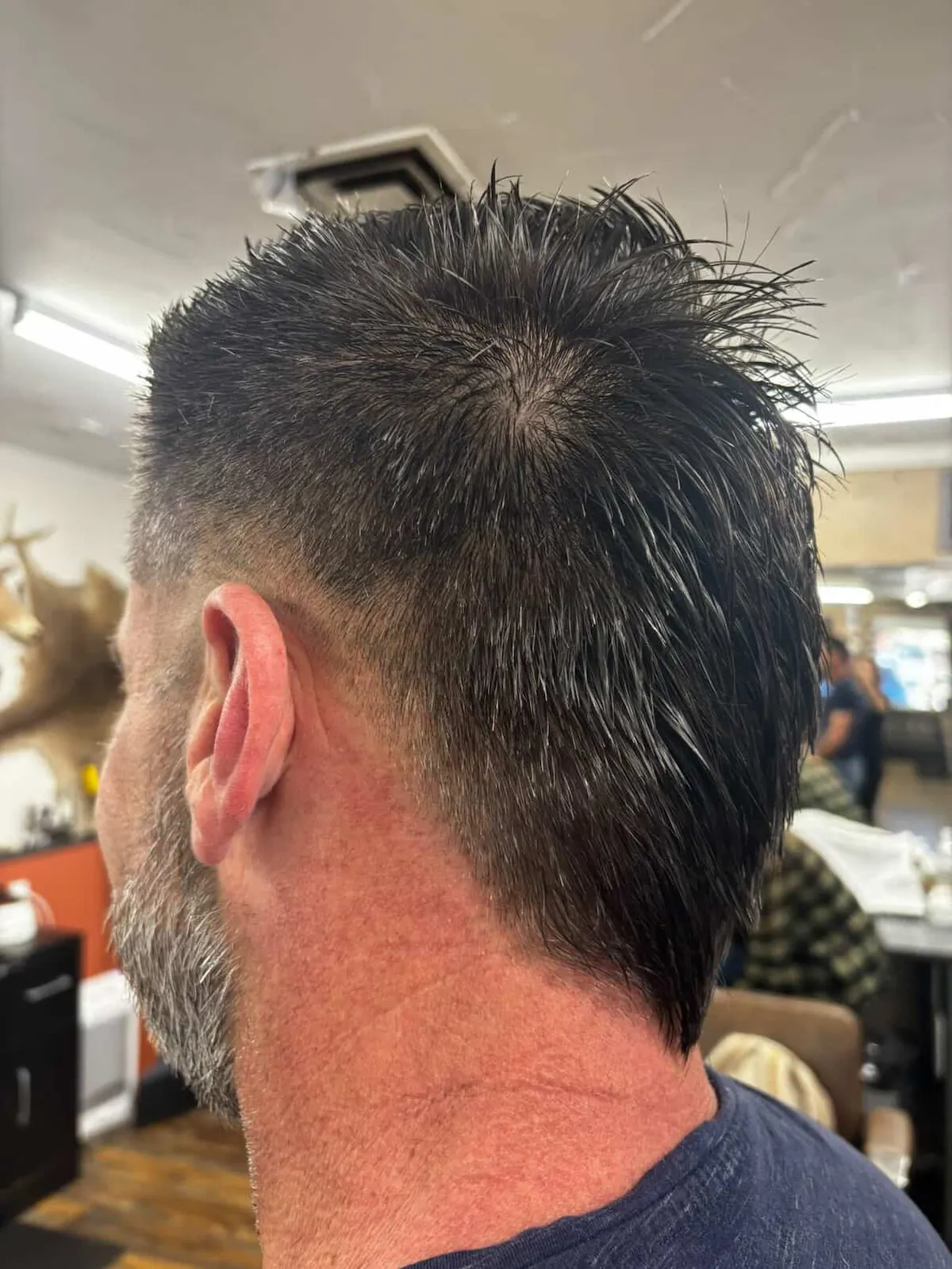 Modern men's haircut low fade