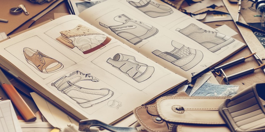 Designers notebook of shoes