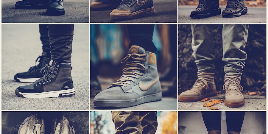 Collage of footwear