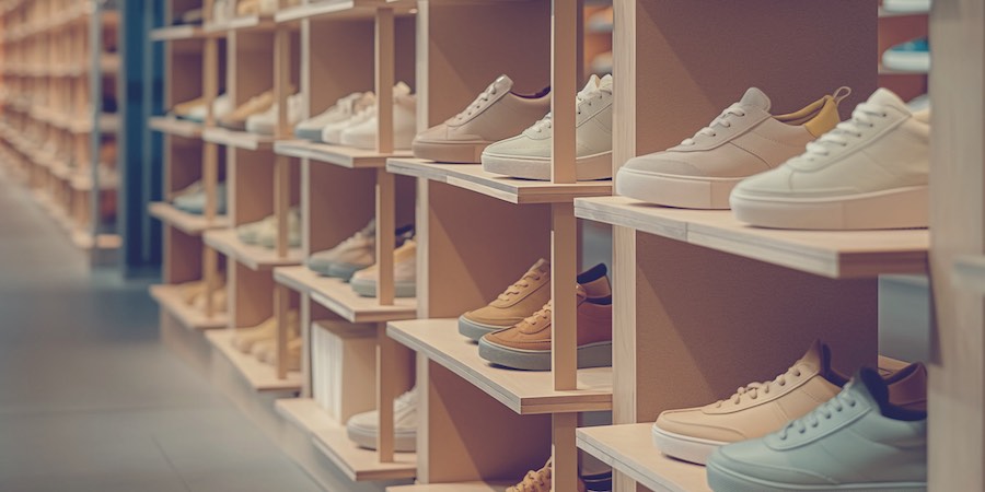 Shelves of shoes