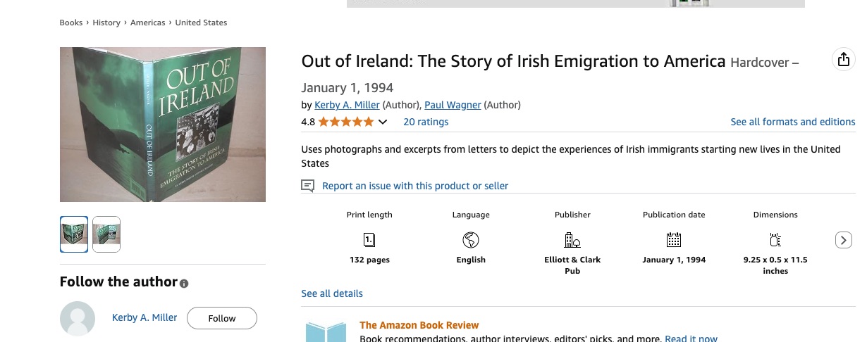 Irish book - "Out of Ireland"