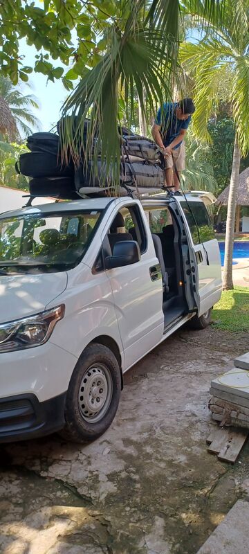 Airport shuttle loaded and ready