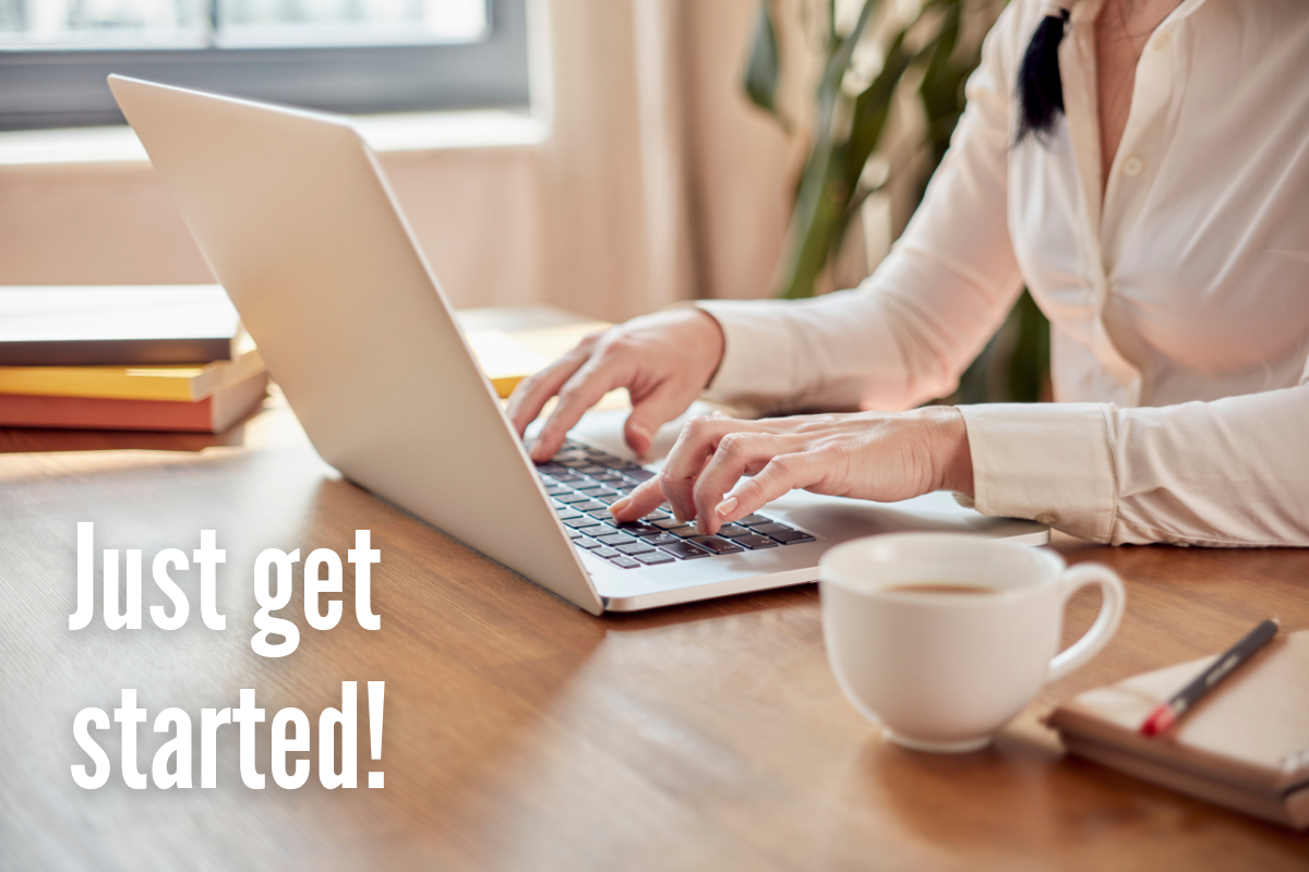 Introverted entrepreneur setting up email funnel at home Introverted entrepreneur setting up email funnel at home