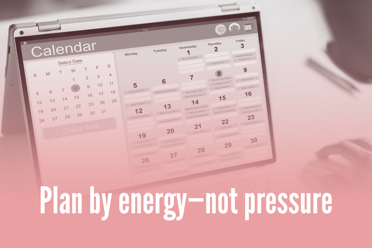 vague calendar showing how to organize tasks by energy vague calendar showing how to organize tasks by energy