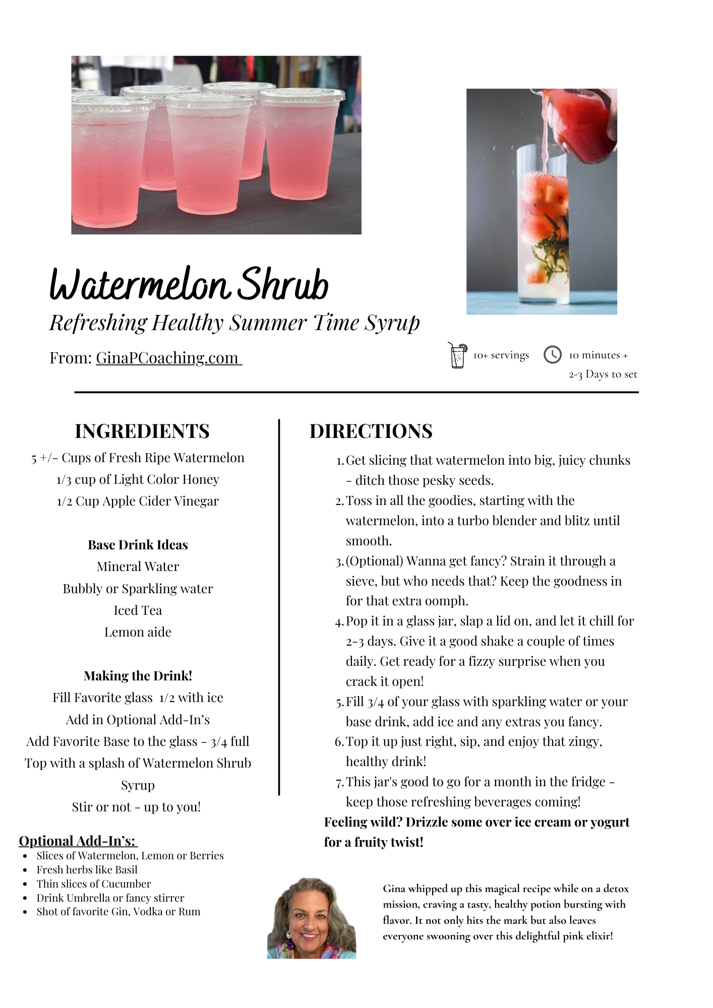 Watermelon Shrub refreshing summertime syrup