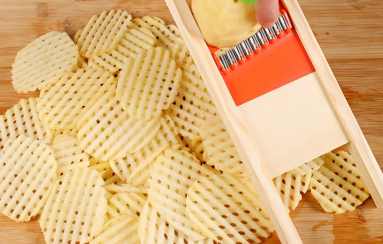Use Potato Slicer with Grip Assistant to avoid accidental cutting of finger