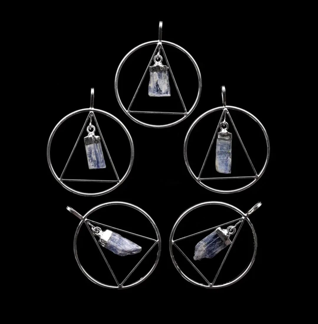 Kyanite Triangle Pendant | Communication, Protection & Chakra Alignment
