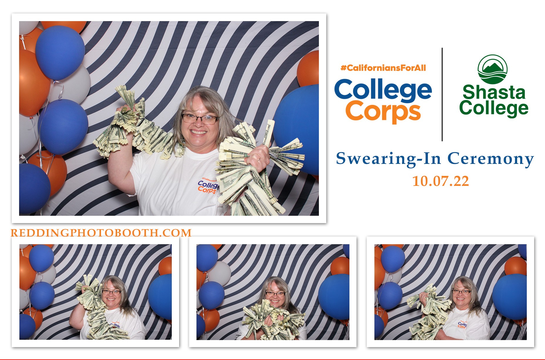 Photo booth activation for College Corps at Shasta College