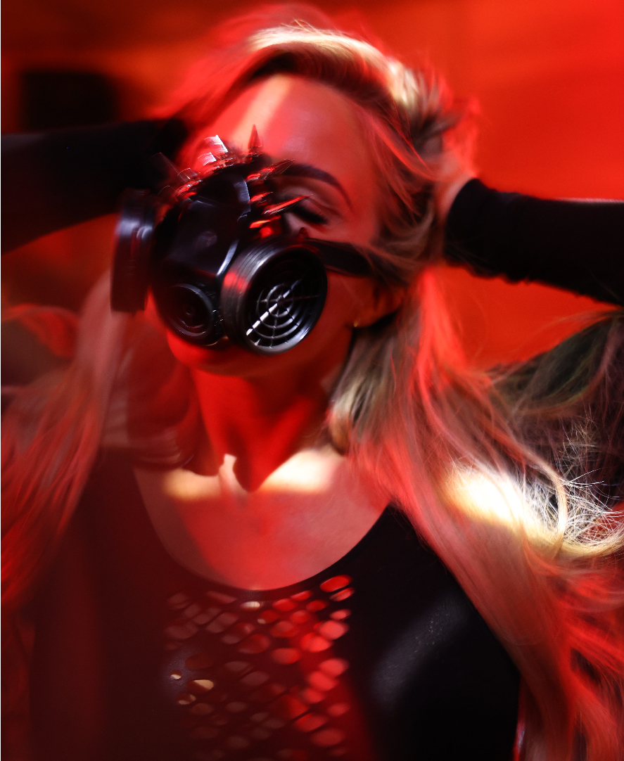 Creative Red-Themed Portrait