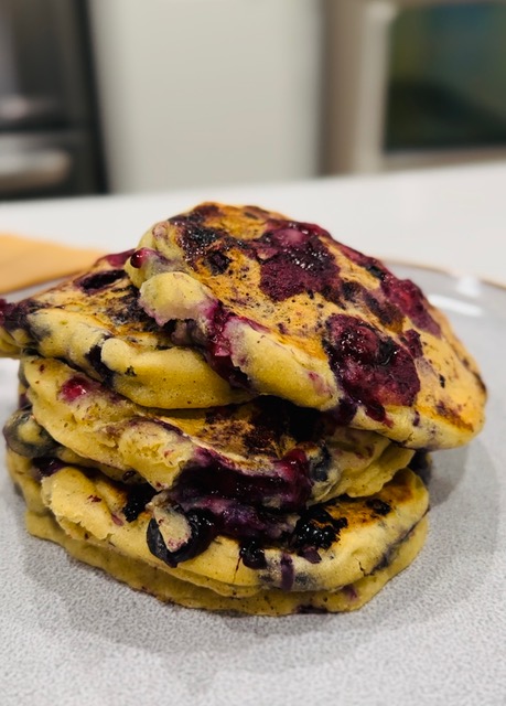 Protein Packed Vegan Blueberry Pancakes