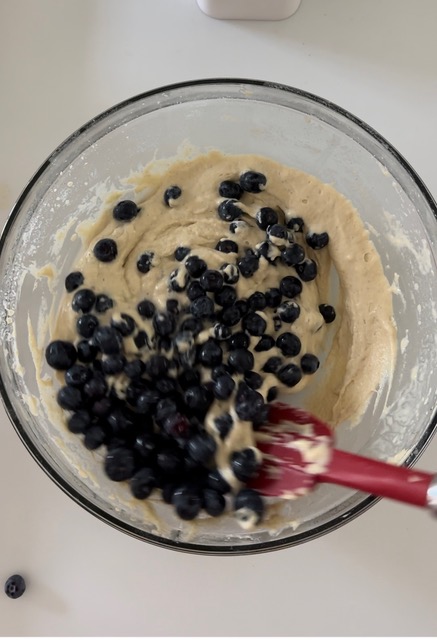Vegan Blueberry Pancakes mix together