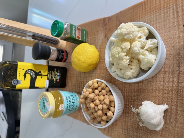 Cauliflower and chick peas