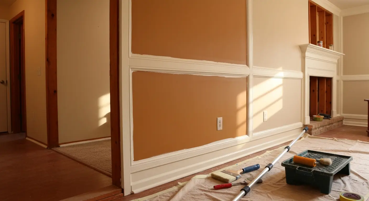 Interior room with fresh paint and trim work