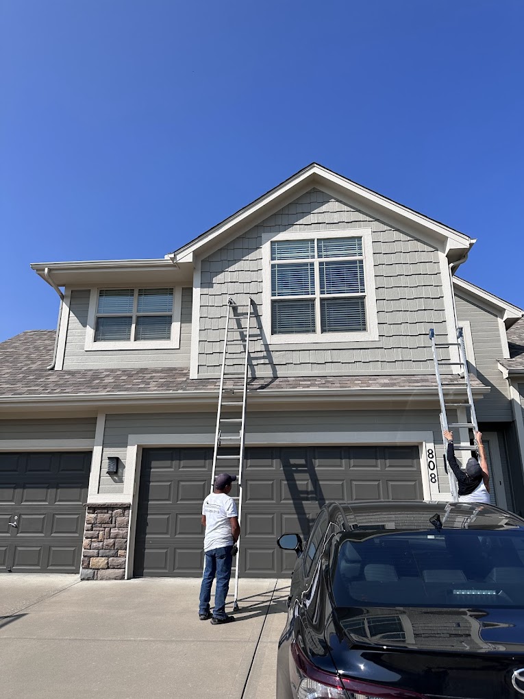 House exterior painting and wood rot repair by bernard exteriors House exterior painting and wood rot repair by bernard exteriors