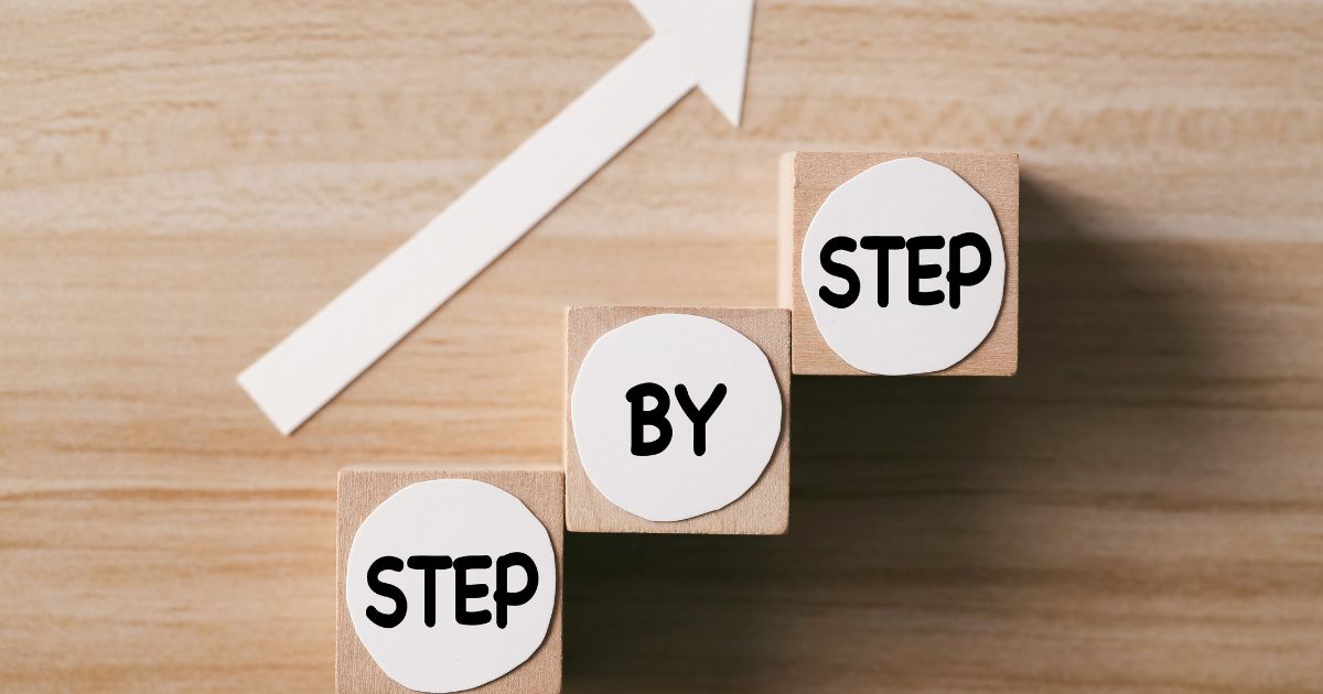 step by step wood box with arrow step by step wood box with arrow