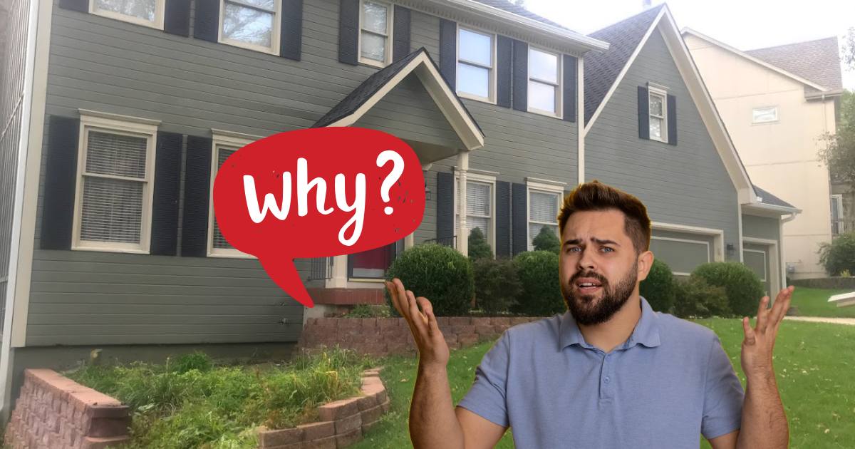 man confuse in exterior house man confuse in exterior house