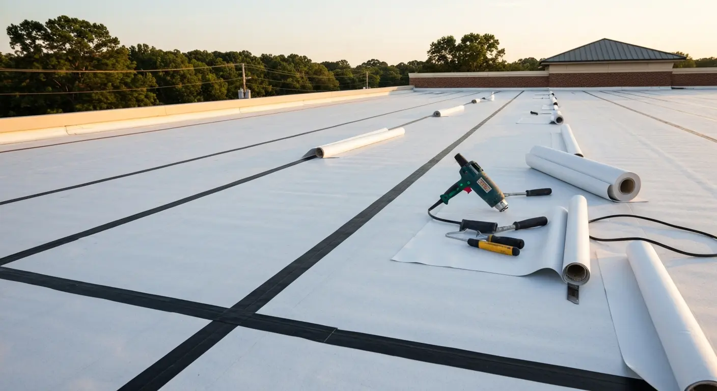 Commercial flat roof repair