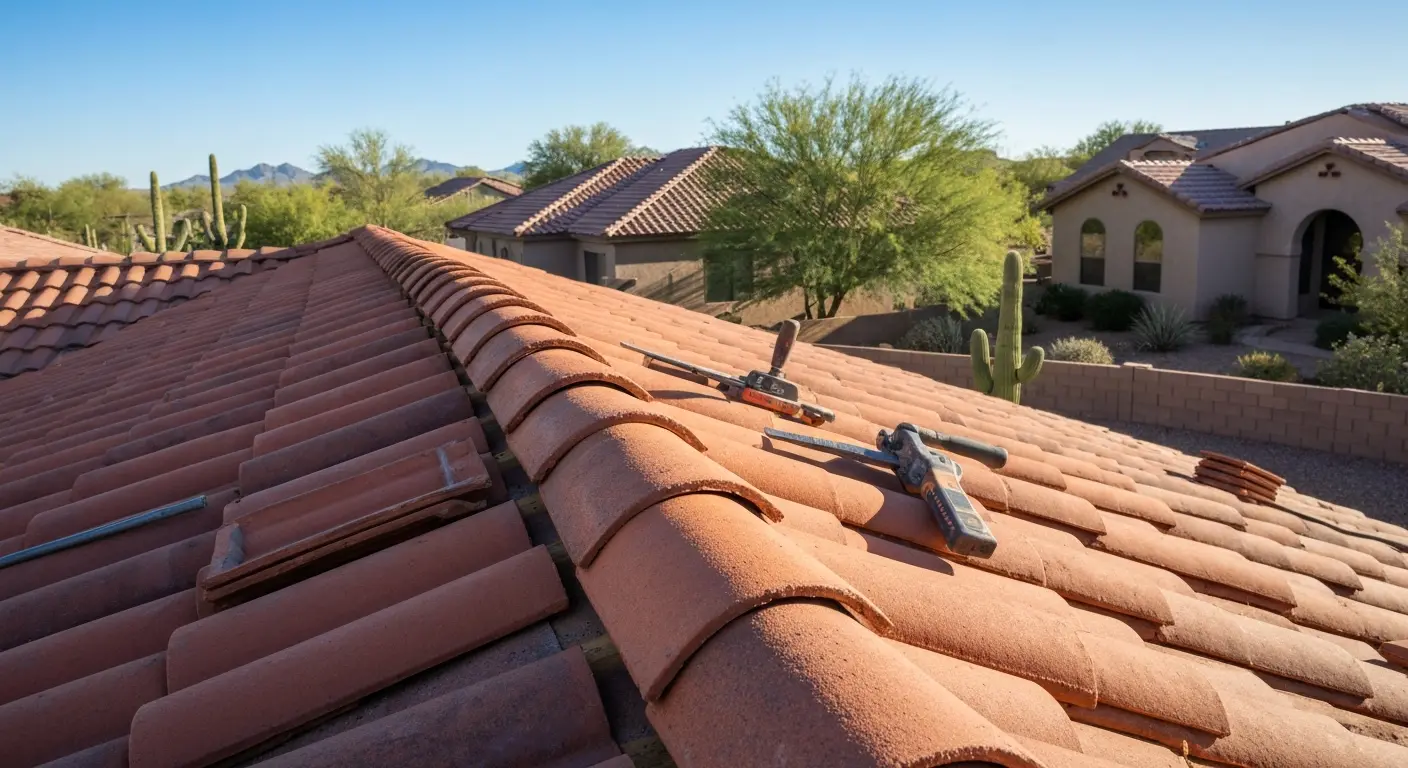 Residential roof repair in Tempe