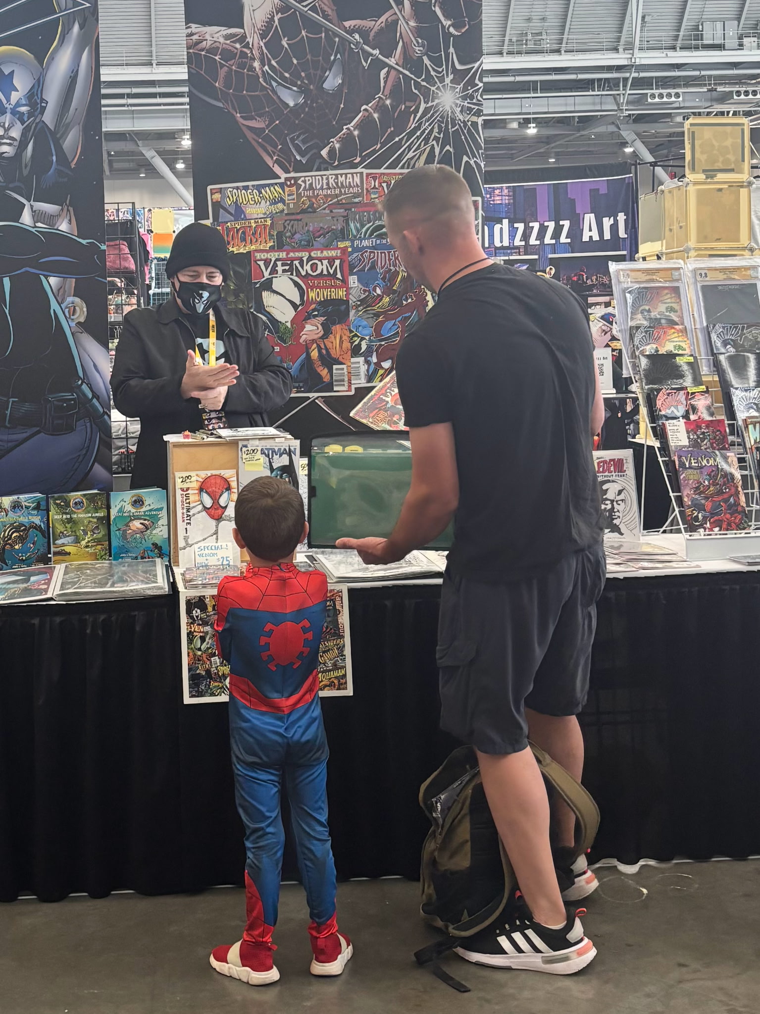 my son and grandson at comic-con my son and grandson at comic-con